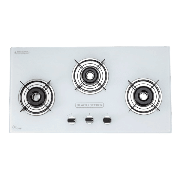 Buy Black Decker Toughened Glass Top 3 Burner Automatic Gas
